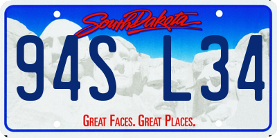SD license plate 94SL34