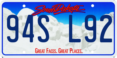 SD license plate 94SL92