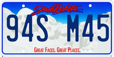 SD license plate 94SM45