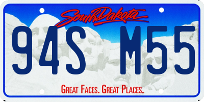 SD license plate 94SM55