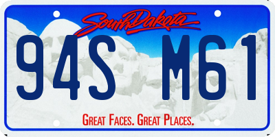 SD license plate 94SM61