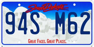 SD license plate 94SM62