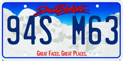 SD license plate 94SM63