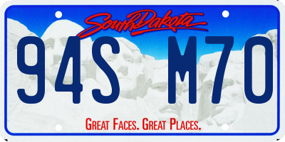 SD license plate 94SM70