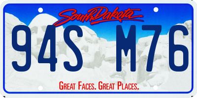 SD license plate 94SM76