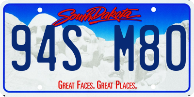 SD license plate 94SM80