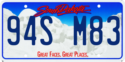 SD license plate 94SM83