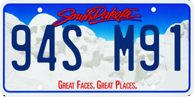 SD license plate 94SM91