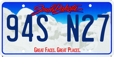 SD license plate 94SN27