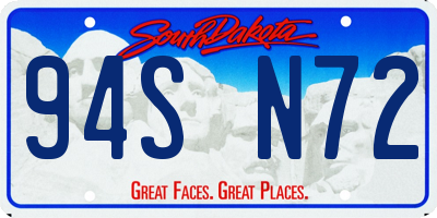 SD license plate 94SN72