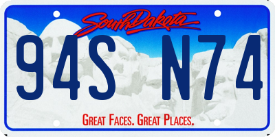 SD license plate 94SN74