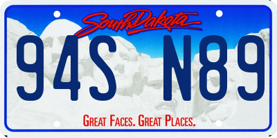 SD license plate 94SN89