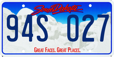 SD license plate 94SO27