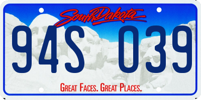SD license plate 94SO39