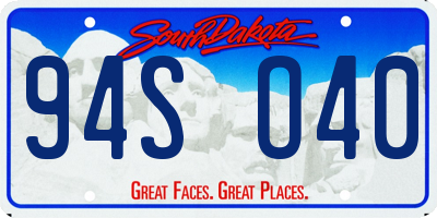 SD license plate 94SO40