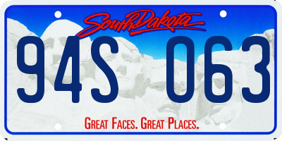 SD license plate 94SO63