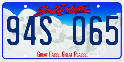 SD license plate 94SO65