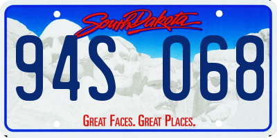 SD license plate 94SO68