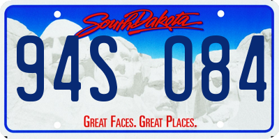 SD license plate 94SO84