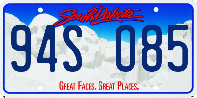 SD license plate 94SO85