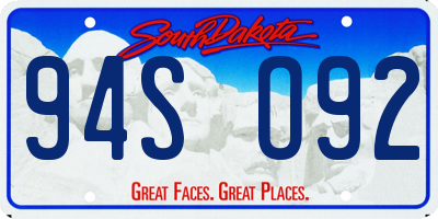 SD license plate 94SO92