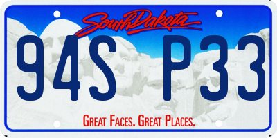 SD license plate 94SP33