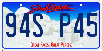 SD license plate 94SP45