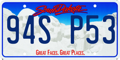 SD license plate 94SP53