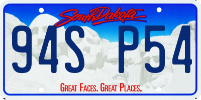 SD license plate 94SP54