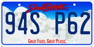 SD license plate 94SP62