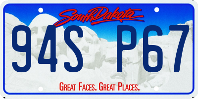 SD license plate 94SP67