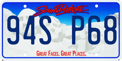 SD license plate 94SP68