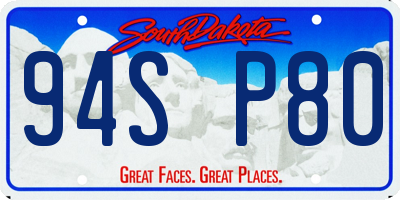 SD license plate 94SP80