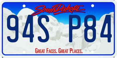 SD license plate 94SP84