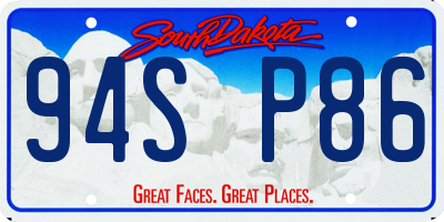 SD license plate 94SP86