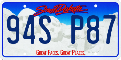 SD license plate 94SP87