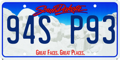 SD license plate 94SP93