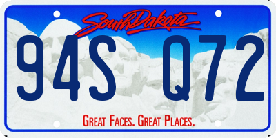 SD license plate 94SQ72
