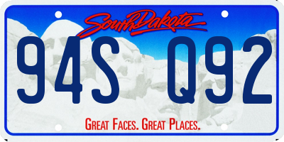 SD license plate 94SQ92