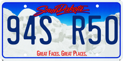 SD license plate 94SR50