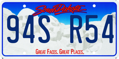 SD license plate 94SR54
