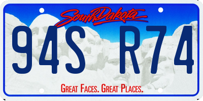 SD license plate 94SR74