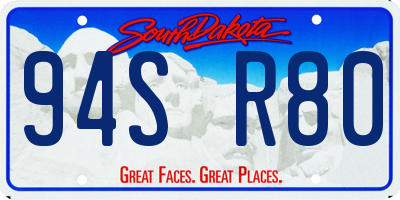 SD license plate 94SR80