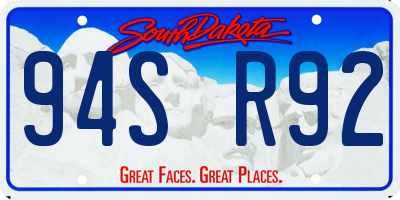 SD license plate 94SR92