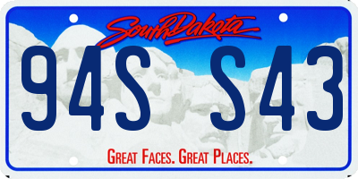 SD license plate 94SS43