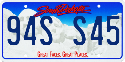SD license plate 94SS45