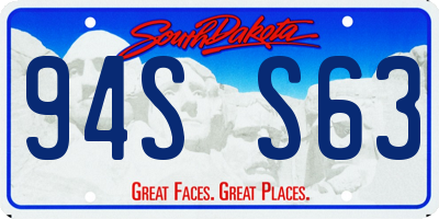 SD license plate 94SS63