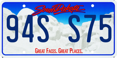 SD license plate 94SS75