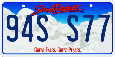 SD license plate 94SS77