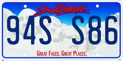 SD license plate 94SS86